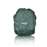 DD Rucksack Cover in green, made from durable material for protecting gear in wet conditions.